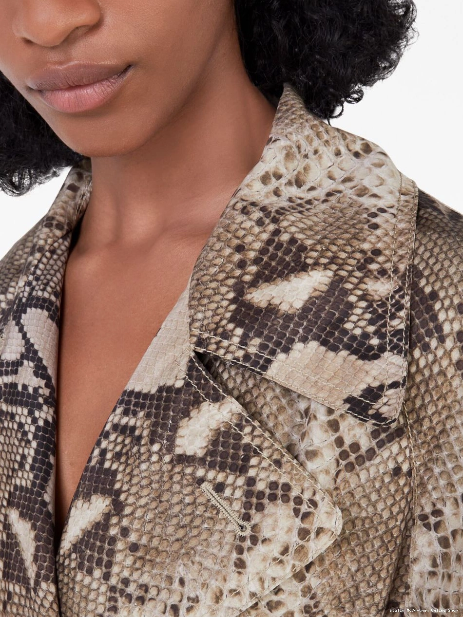 Cheap belted McCartney Women python-print Stella trench 0406